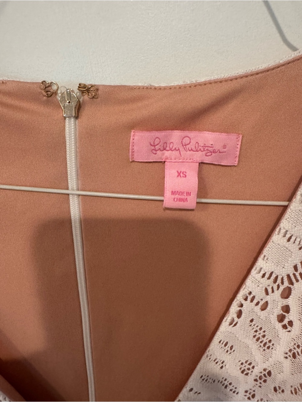 Lilly Pulitzer Resort Line Tiki White Lace Romper with nude lining - Picture 3 of 4